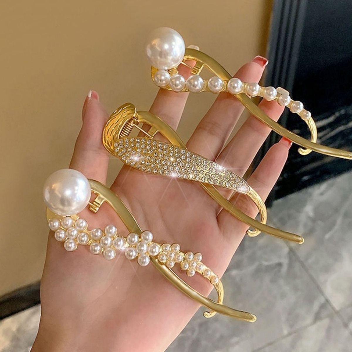 Elegant Glitter Pearl Hair Cli - مراجعة Lifestyle In Korean وسعره