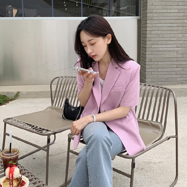 Women's Short Sleeve Suit Jack - مراجعة Lifestyle In Korean وسعره