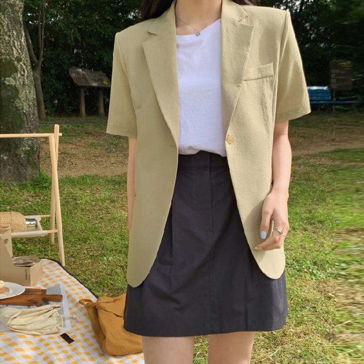 Women's Short Sleeve Suit Jack - مراجعة Lifestyle In Korean وسعره