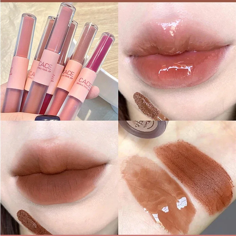 Double Head Lip Gloss Matte Ve - مراجعة Lip Tint Korean وسعره